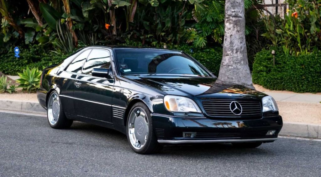A front quarter view of the passenger side of Michael Jordan's 1996 Mercedes S600 Lorinser coupe