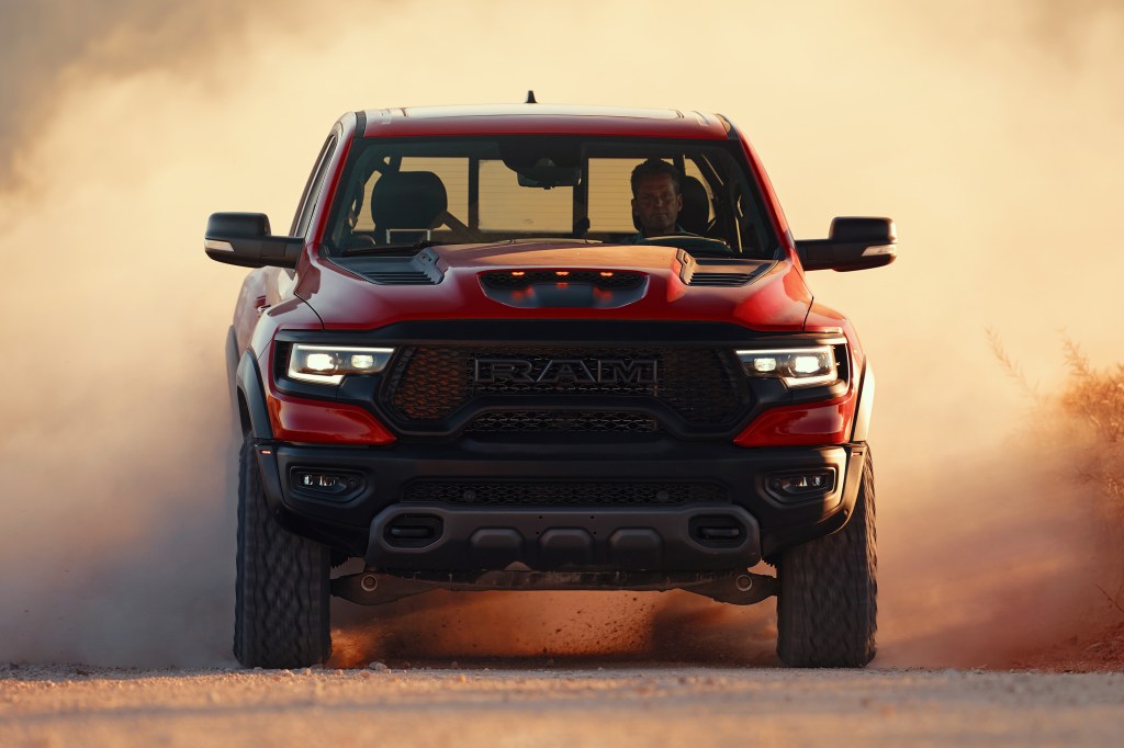 2021 Ram 1500 TRX front head-on in motion 