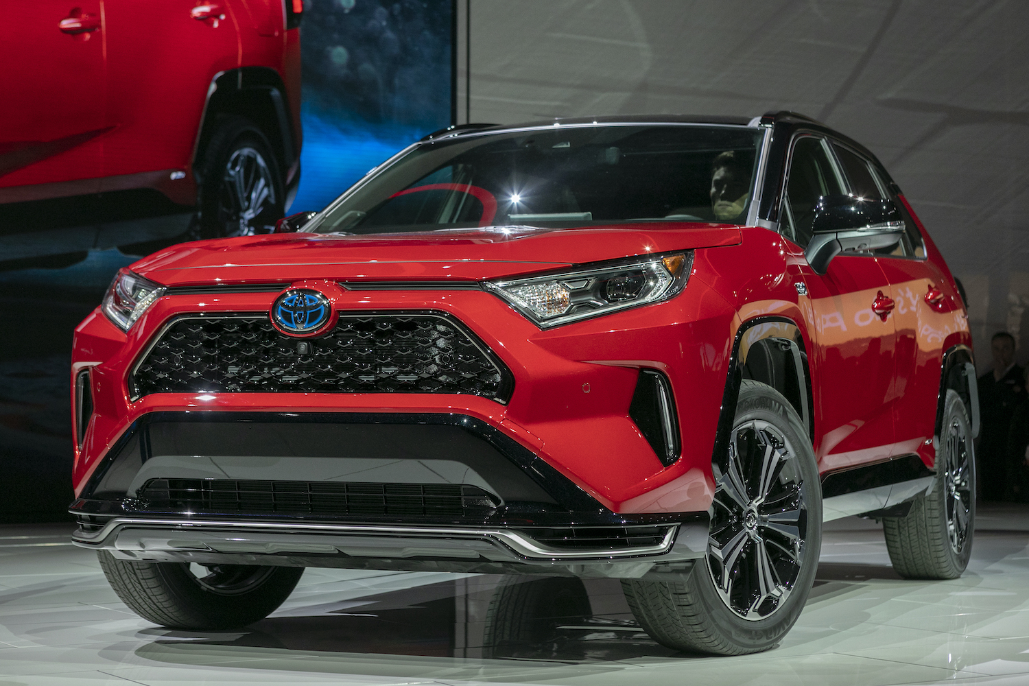 The Toyota RAV4 Hybrid, sibling to the RAV4 Prime, is shown at AutoMobility LA on November 20, 2019