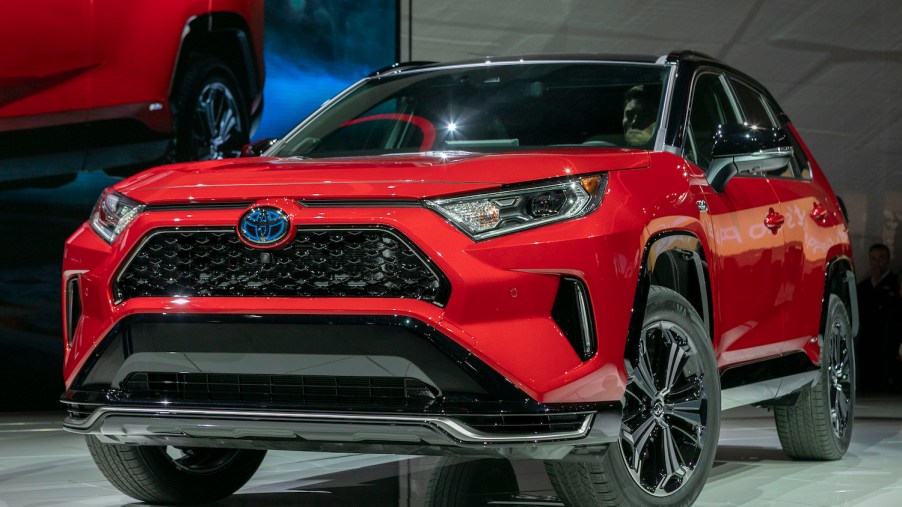 The Toyota RAV4 Hybrid, sibling to the RAV4 Prime, is shown at AutoMobility LA on November 20, 2019