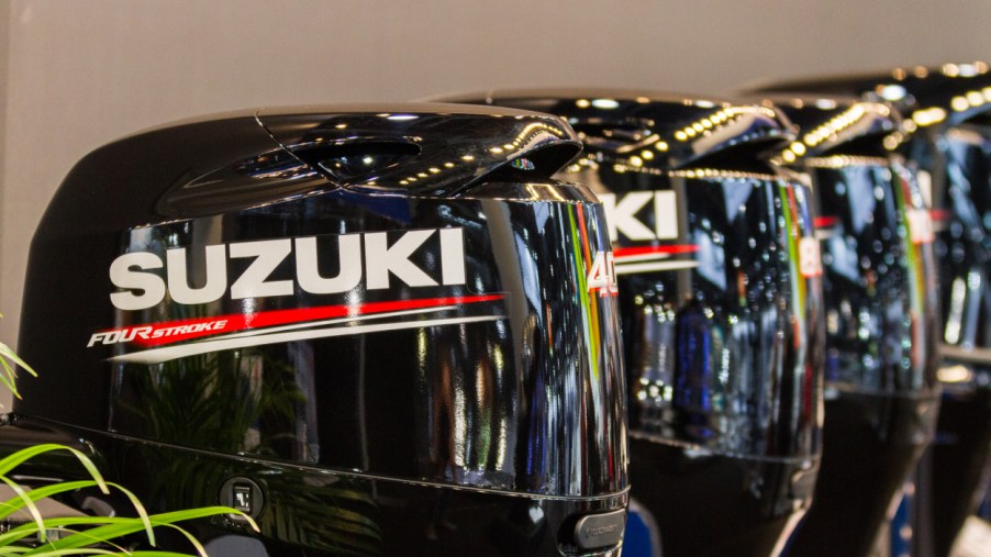 Suzuki outboard motors on display