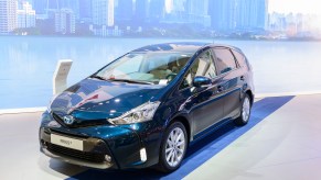 Toyota Prius + mpv stationwagon on display at Brussels Expo