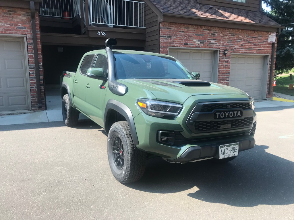 2020 Toyota Tacoma TRD Pro in front of apartment