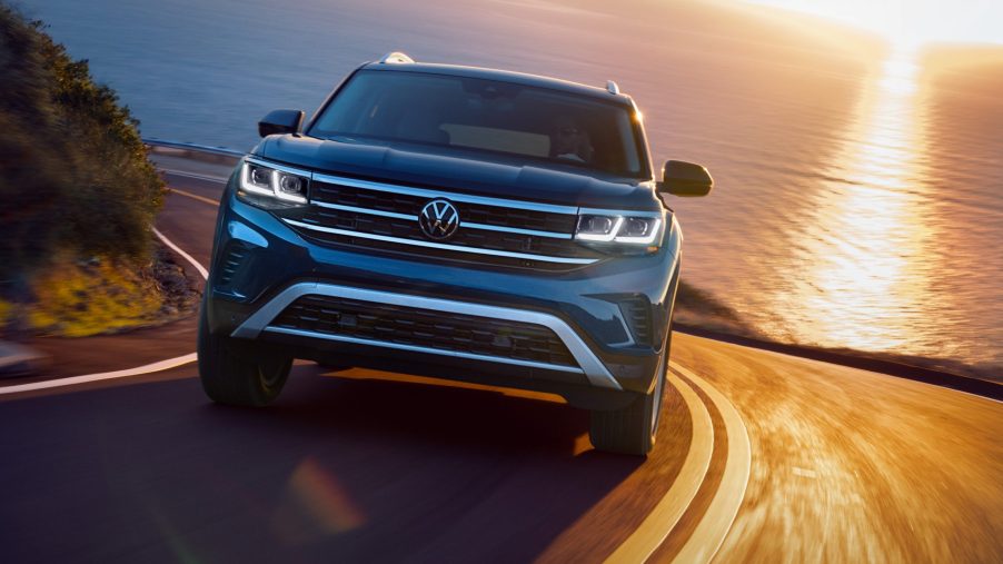 2021 Volkswagen Atlas driving on curvy roads