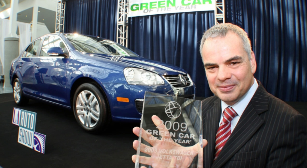 The Volkswagen Jetta TDI wins the "Green Car of the Year" award 