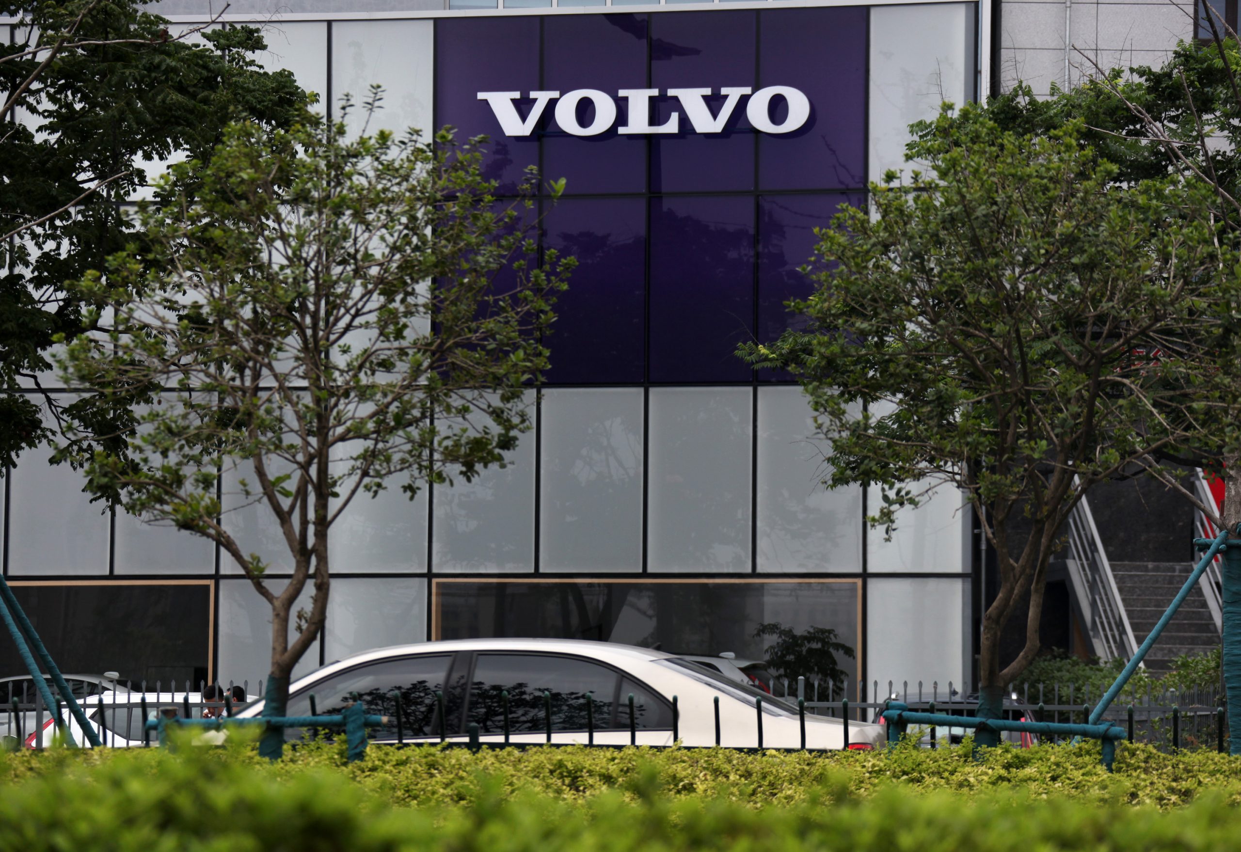 A view of a Volvo building in China
