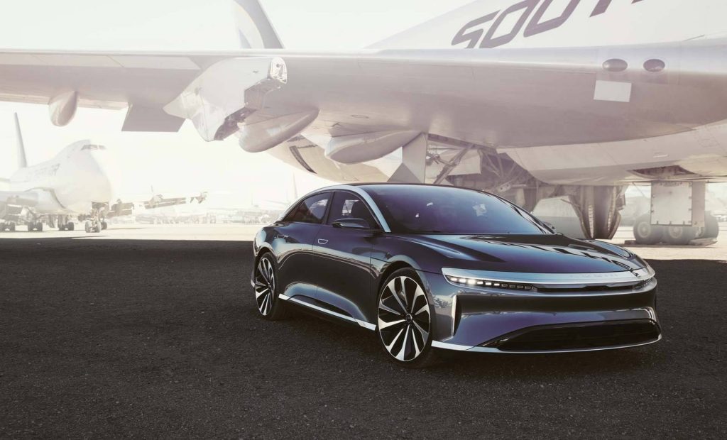 A digital image of a Lucid Air.