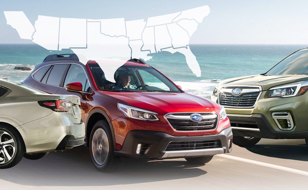 Subaru's Sunbelt strategy includes Southern states Georgia, Florida, and Alabama.