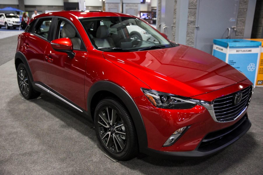 A 2016 Mazda CX-3 on display at the Washington Auto Show