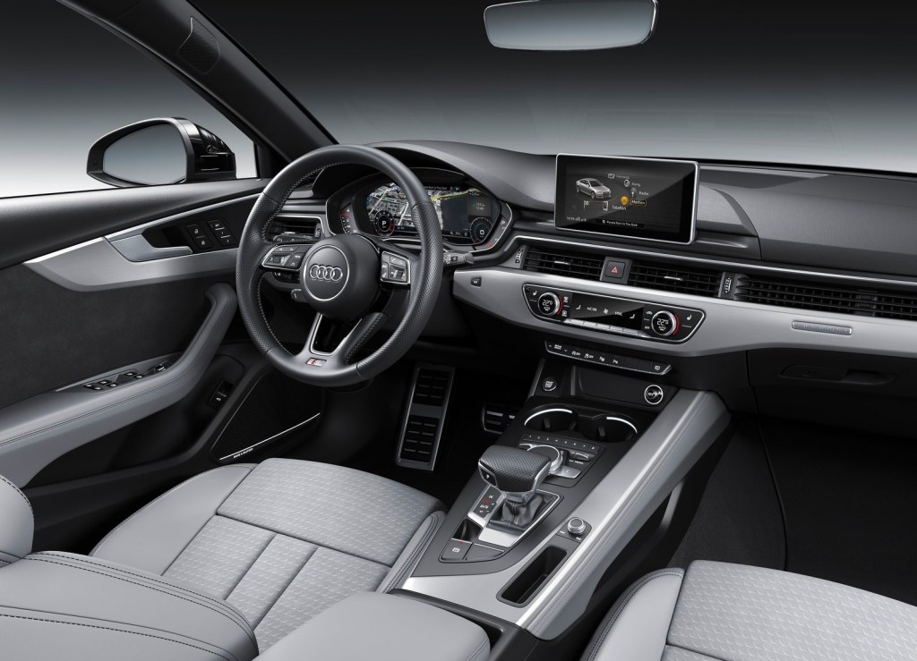 The grey-and-silver interior of the 2019 Audi A4
