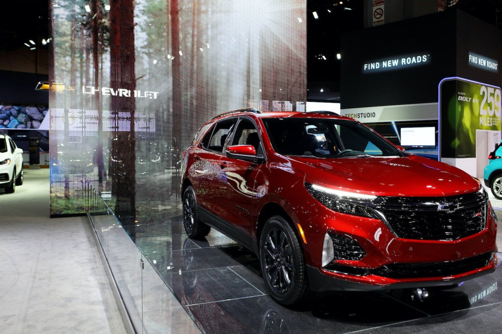 2020 Chevy Equinox on display at an auto show