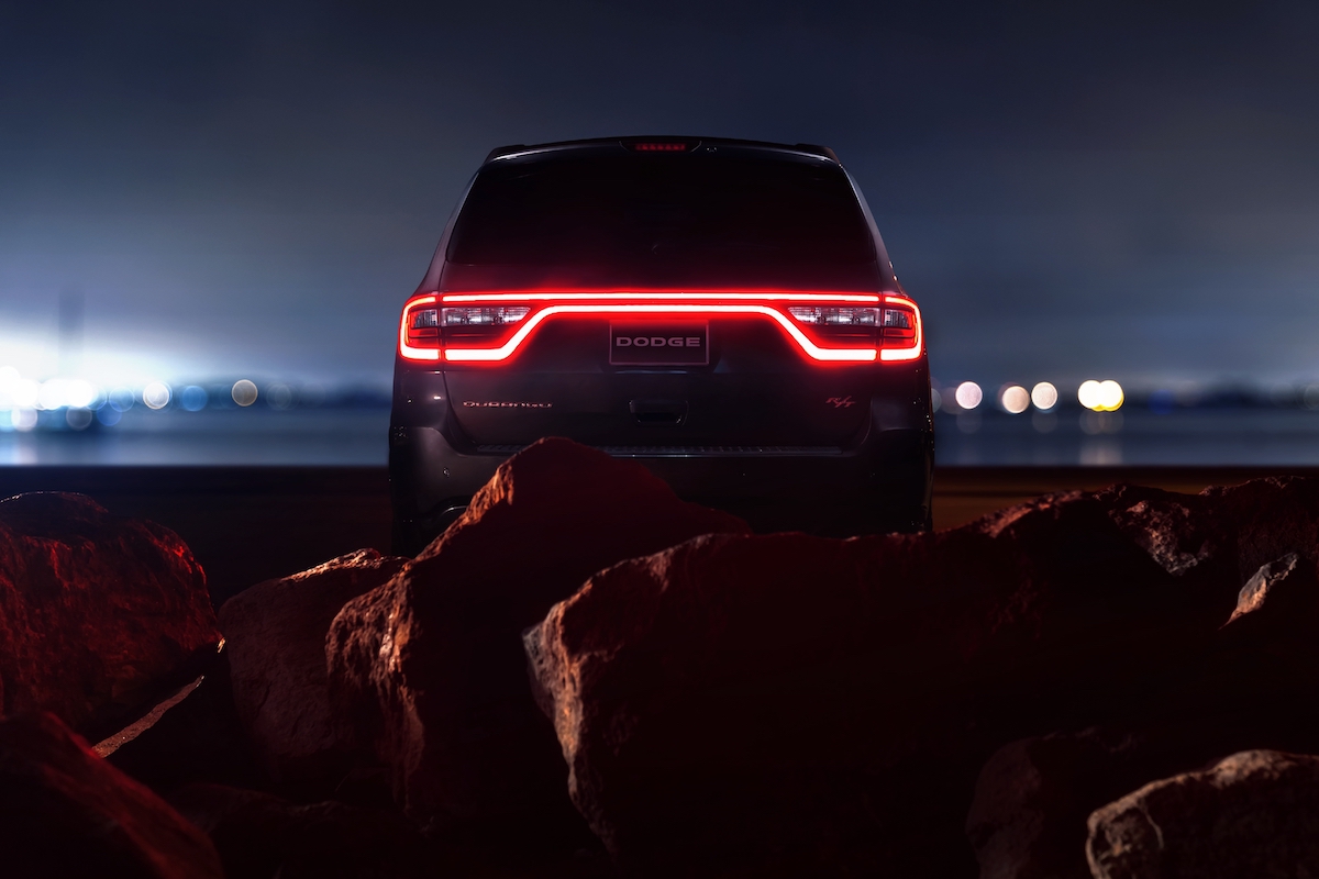 2020 Dodge Durango R/T parked with the taillight glow