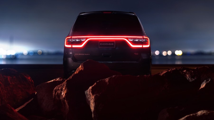 2020 Dodge Durango R/T parked with the taillight glow