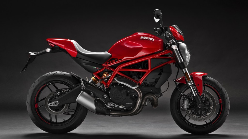 A red 2020 Ducati Monster 797