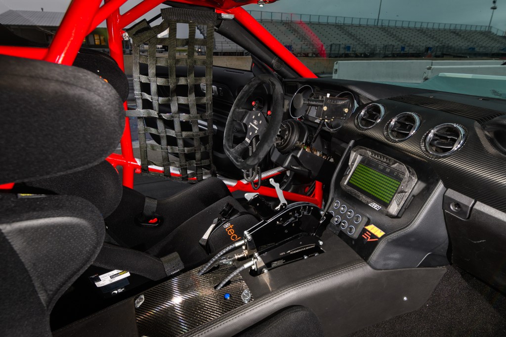 The stripped-down interior of the 2020 Ford Mustang Cobra Jet 1400