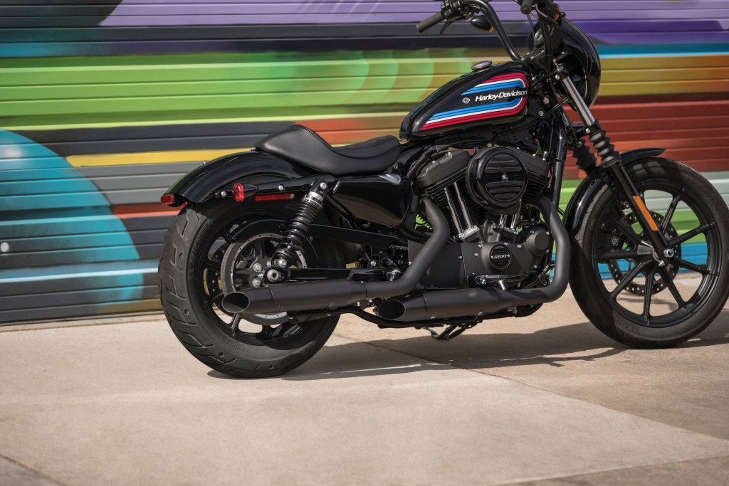 A black 2020 Harley-Davidson Iron 1200 Sportster