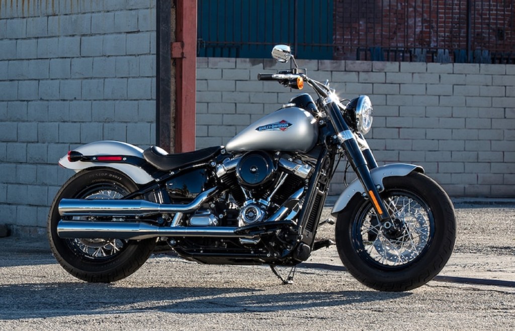 A silver-tanked 2020 Harley-Davidson Softail Slim