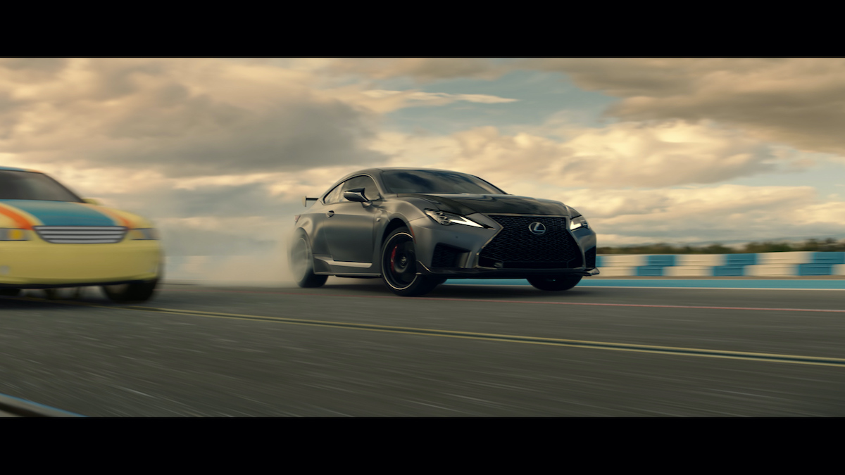 2020 Lexus RC F racing on a track