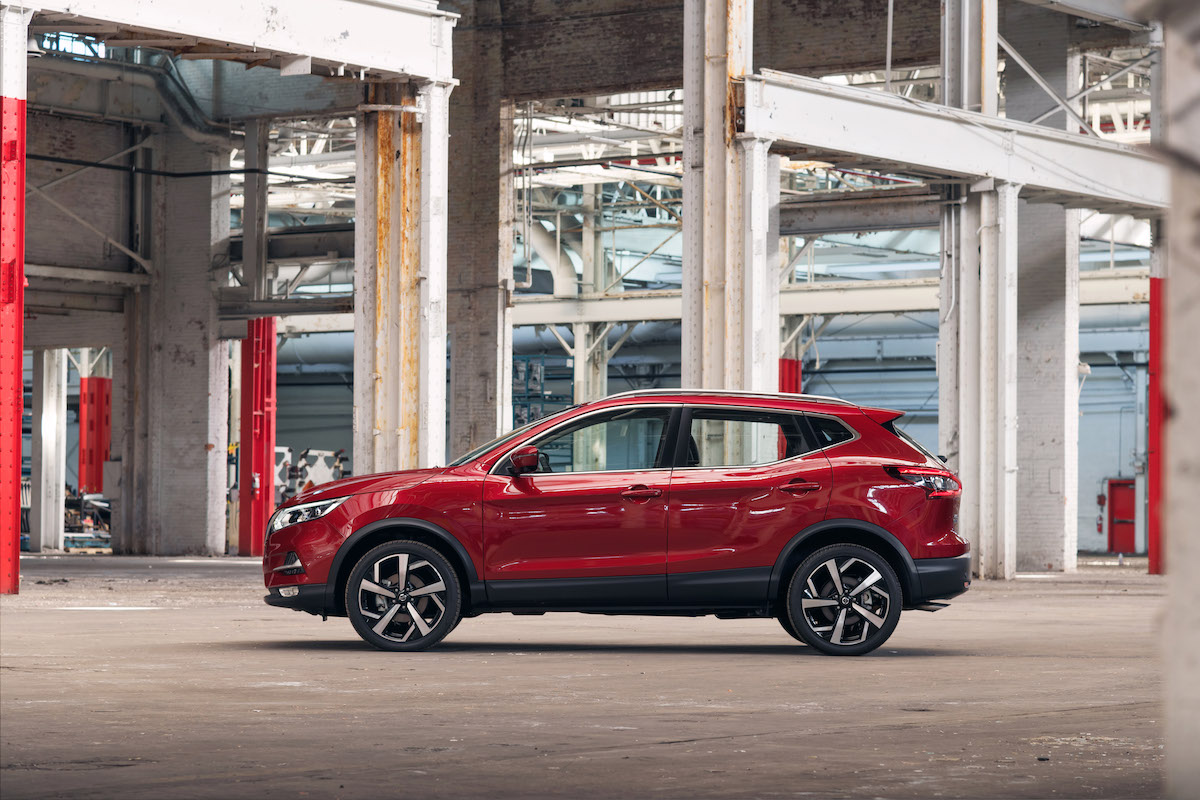 2020 Nissan Rogue Sport inside of an industrial complex with steel beams