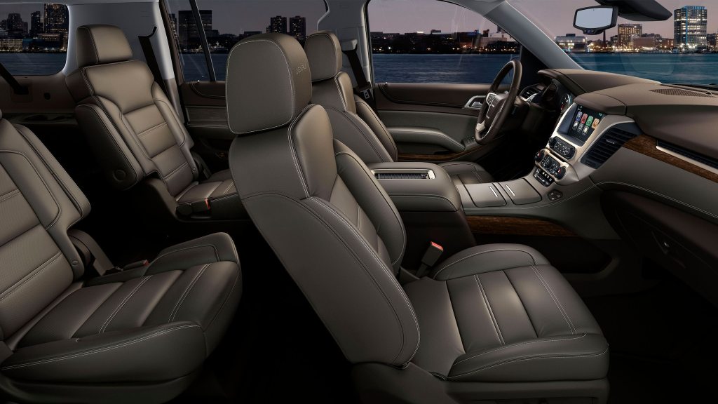 The 2021 Yukon Denali offers leather seats and intricate trimmings.