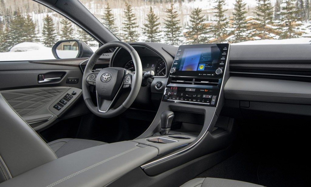 The front seats of a 2021 Avalon.