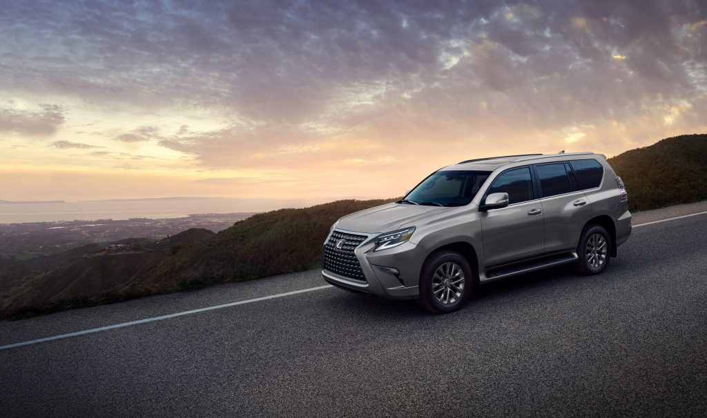 a 2021 lexus gx 460 driving in the mountains 