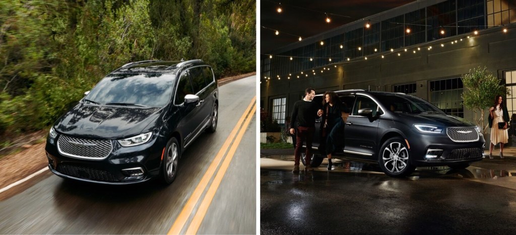 2021 Chrysler Pacifica showing functionality on the road and in the city 