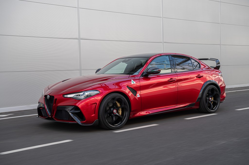 The Alfa Romeo Giulia Quadrifoglio uses a Ferrari-derived V6 and proudces over 505 hp.