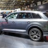 Audi Q7 SQ7 TDI luxury SUV car rear side view on display at Brussels Expo