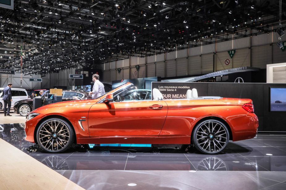 The BMW 4 Series convertible on display during the second press day of the Geneva Motor Show