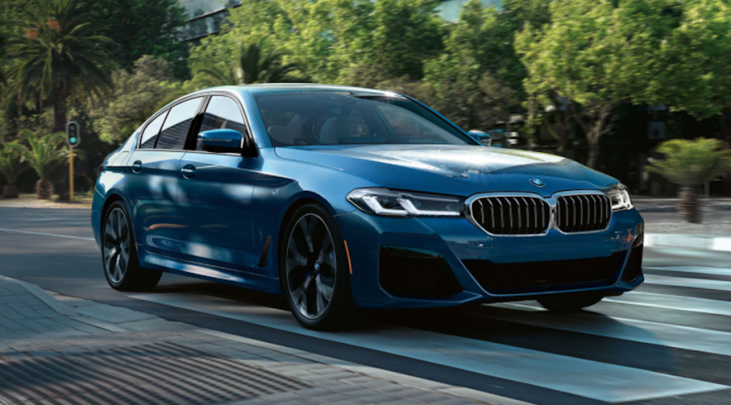 BMW 5 Series in blue