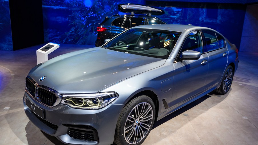 BMW 5 Series on showroom floor