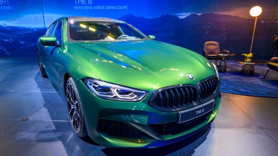 BMW 8 Series M850i xDrive Gran Coupe fastback on display at Brussels Expo