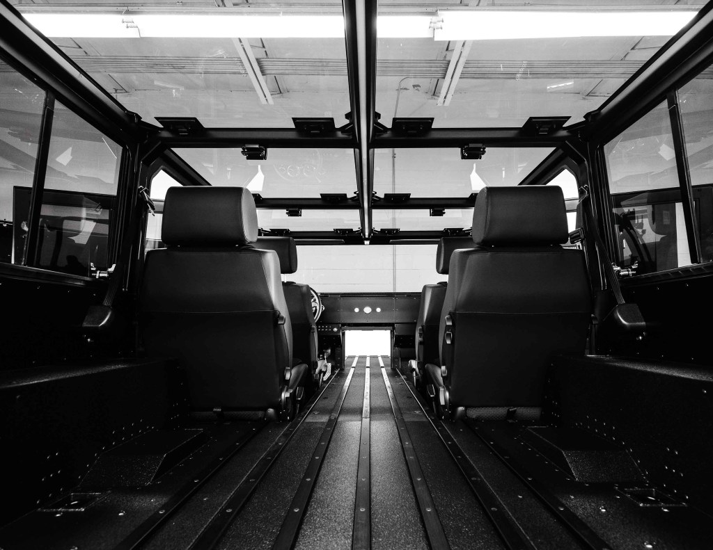 The interior of the Bollinger B1 electric SUV