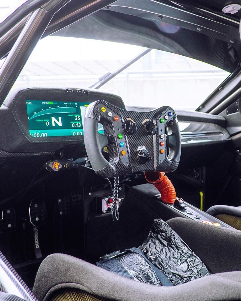 The stripped-down interior of the track-only Brabham BT62