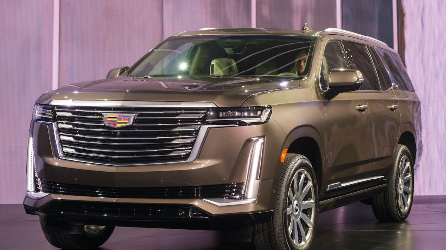 2021 Cadillac Escalade reveal on the stage
