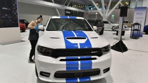 A Dodge Durango SRT on display at an auto show