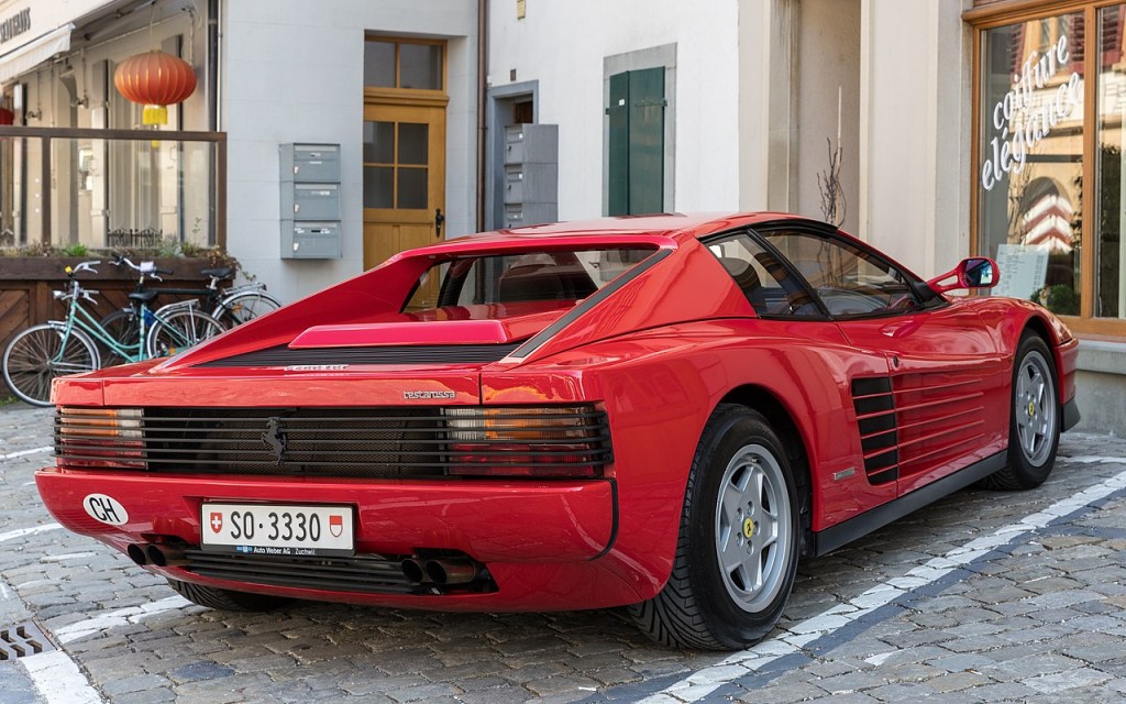 Ferrari Testarossa parked in italy
