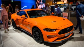 Ford Mustang 5.0 V8 sports car on display at Brussels Expo