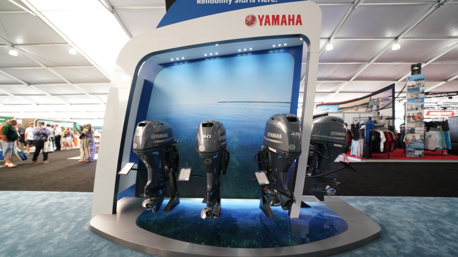 YAMAHA Outboard motor lineup on display during the Miami International Boat Show 2019