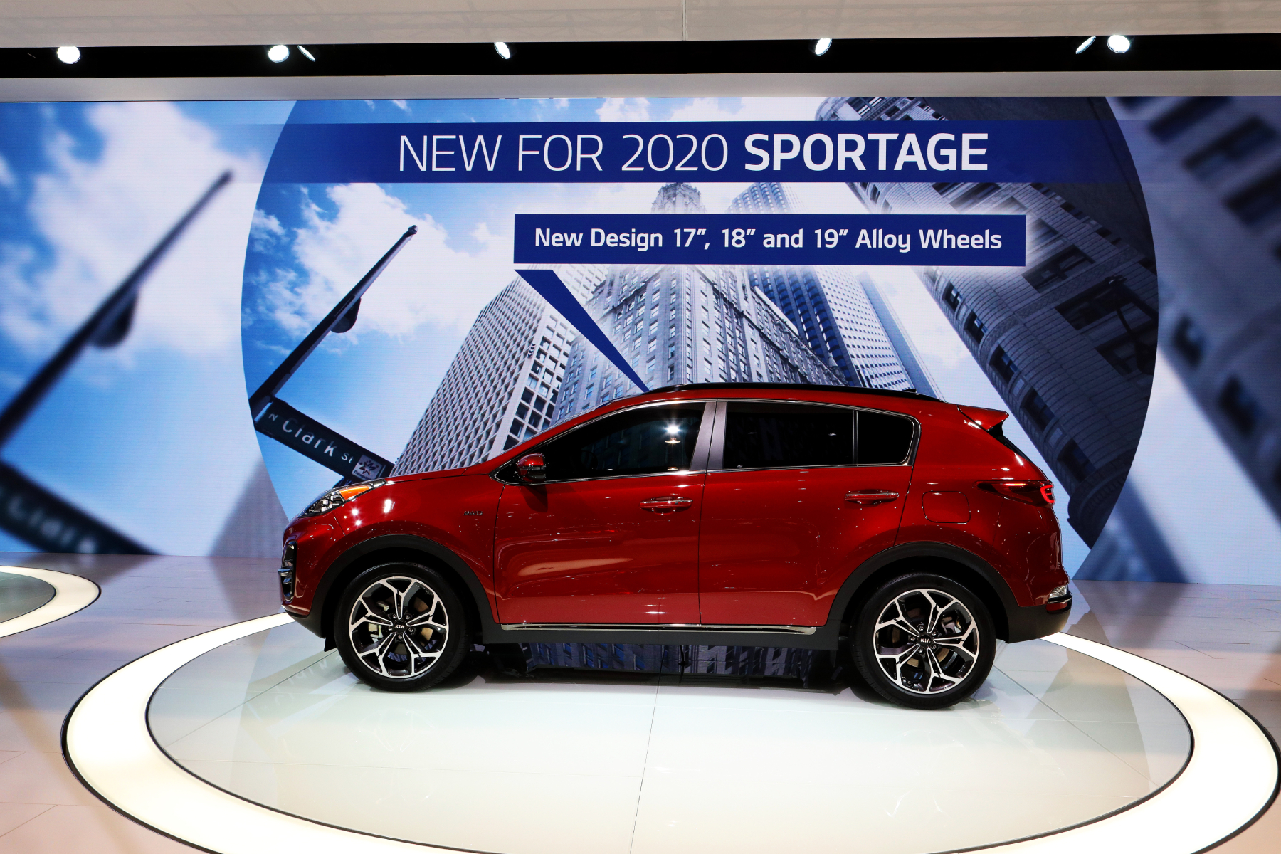 2020 Kia Sportage on display in a showroom