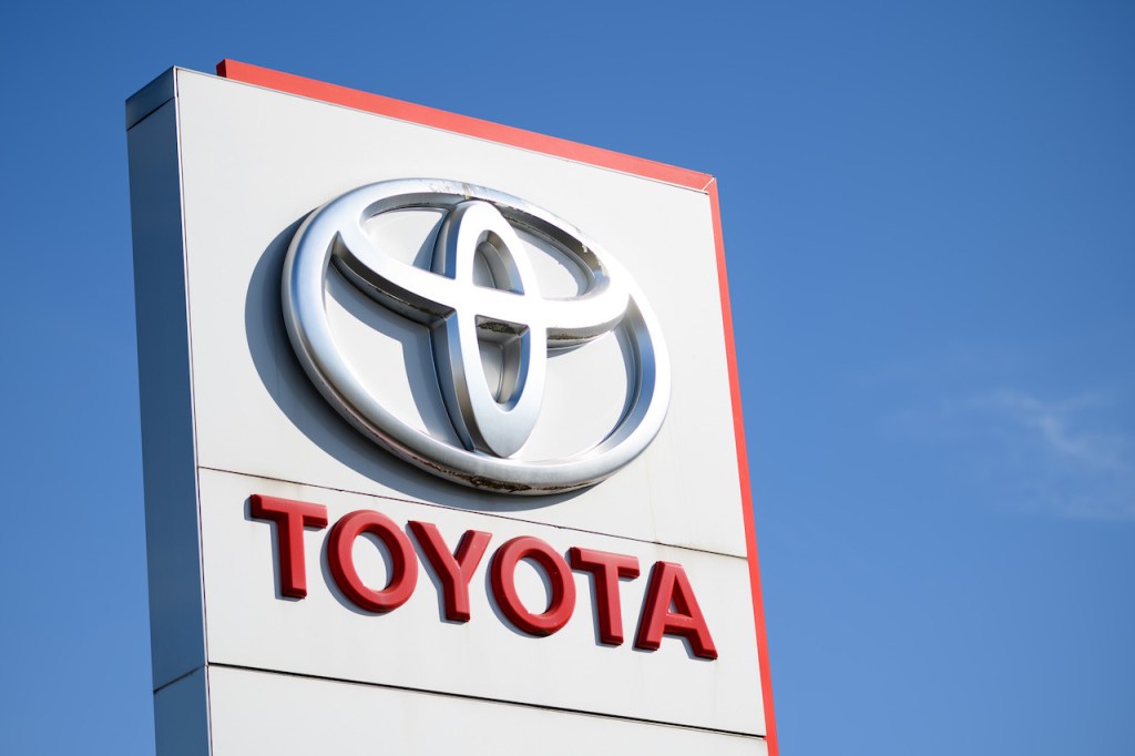 A close up image of the Toyota Logo