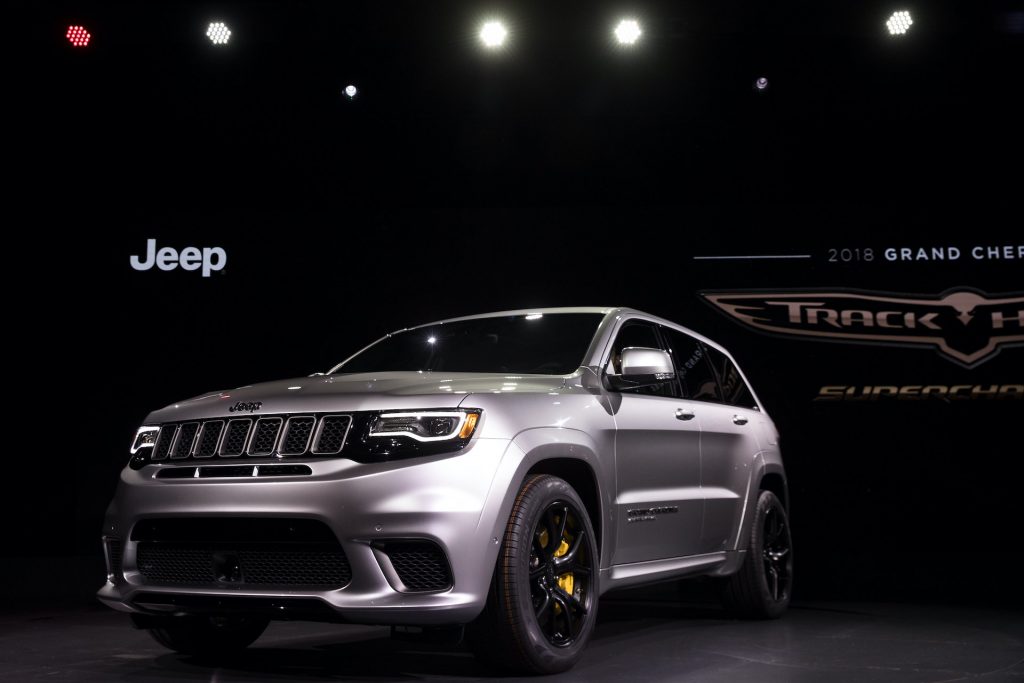 Powering the 2021 Jeep® Grand Cherokee Trackhawk is a supercharged 6.2-liter V-8 engine delivering 707 horsepower and 645 lb.-ft. of torque