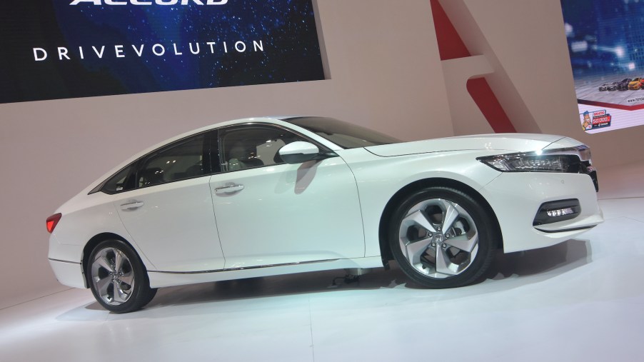 A Honda Accord displayed at the Convention Exhibition during the Motor Show in Tangerang
