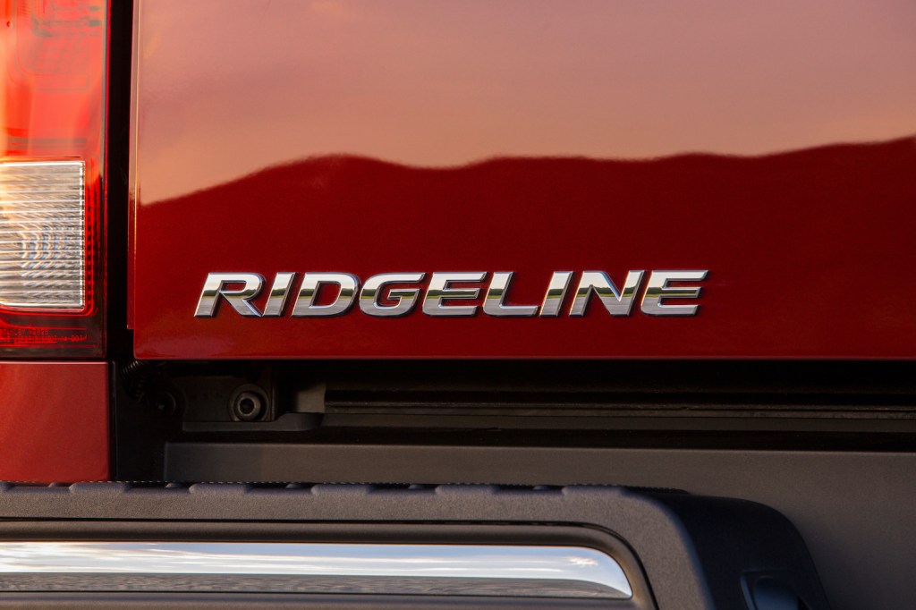 Exterior shot of a red Honda Ridgeline