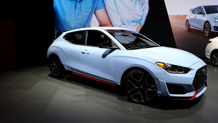 2018 Hyundai Veloster is on display at the 110th Annual Chicago Auto Show at McCormick Place