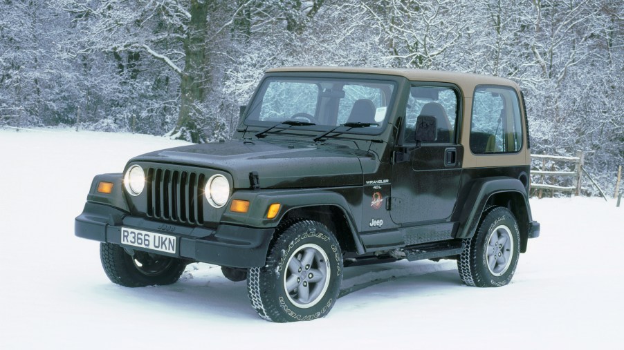 1997 Jeep Wrangler Sahara in the snow