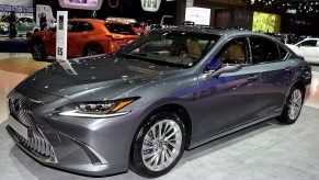 The Lexus ES 300 h on display at the Brussels Motor Show