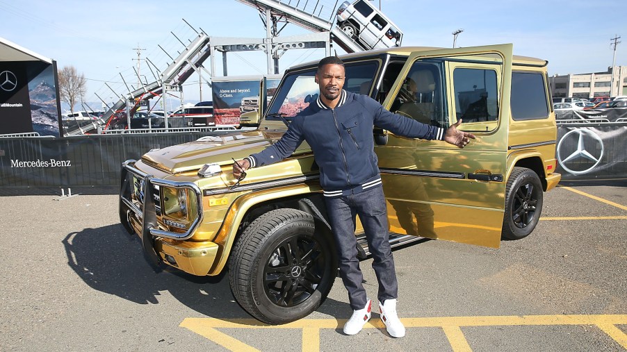 Jamie Foxx Goes For A Spin In The Special Edition Mercedes-Benz G550 In Celebration Of Super Bowl 50