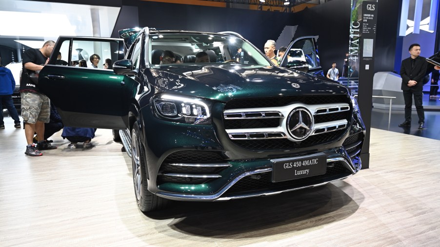 A Mercedes-Benz GLS 450 car is on display during the 17th Guangzhou International Automobile Exhibition